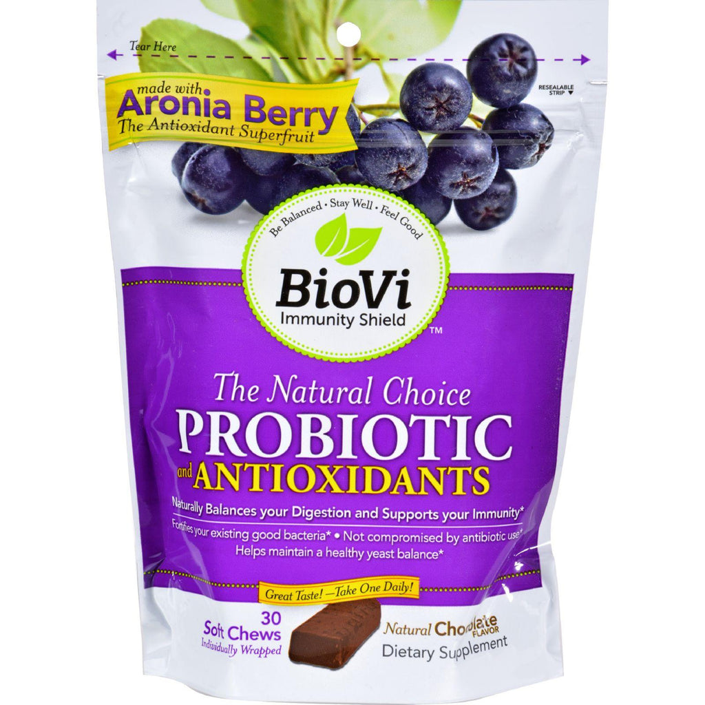 Biovi Probiotic - Antioxidant Blend - Natural Chocolate - 30 Soft Chews